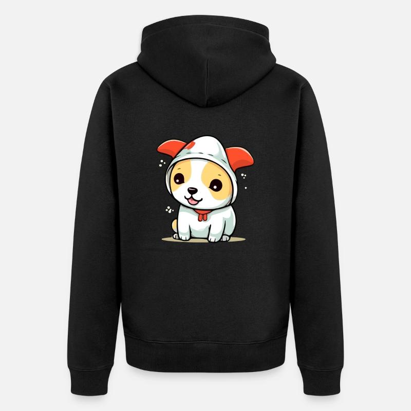 Milko le chien heureux - Veste à capuche bio Premium Unisexe - noir