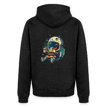 Cute astronaut - Unisex Premium Bio Zip Hoodie - Schwarz - Hinten - Nico (187cm)