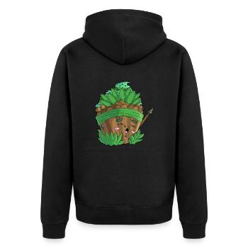 Jungle Cupcake - Unisex Premium Bio Zip Hoodie - Schwarz - Hinten - Nico (187cm)