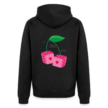 I like you. - Unisex Premium Bio Zip Hoodie - Schwarz - Hinten - Nico (187cm)
