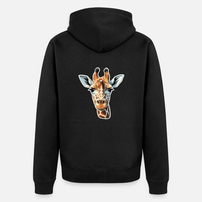 Tête de girafe - Veste à capuche bio Premium Unisexe - noir