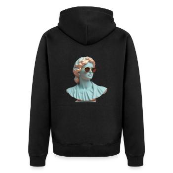 Statue Roman with sunglasses modern style art - Unisex Premium Organic Zip Hoodie - black - Back - Nico (187cm)