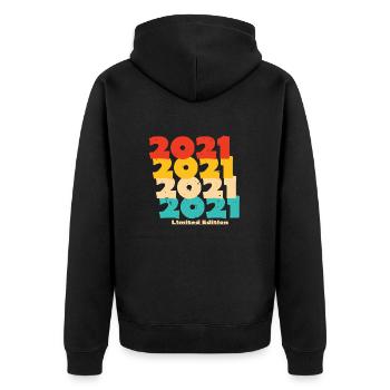 2021 : Edition Limitée - 3e anniversaire - Veste à capuche bio Premium Unisexe - noir - Dos - Nico (187cm)