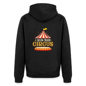 I Run This Circus Acts Costume Party - Unisex Premium Bio Zip Hoodie - Schwarz - Hinten - Nico (187cm)