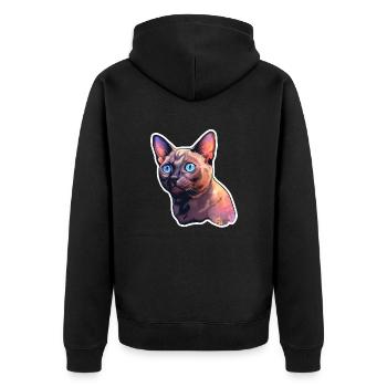 Chat birman - Veste à capuche bio Premium Unisexe - noir - Dos - Nico (187cm)
