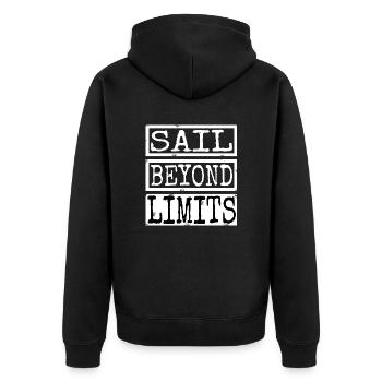 Fun Birthday Sailing Techniques Quote - Unisex Premium Organic Zip Hoodie - black - Back - Nico (187cm)