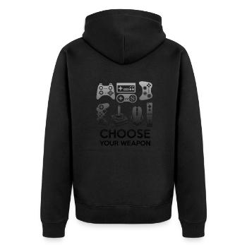 Gamer Jeu En Ligne Jeux Sur Ordinateur Arcade Neon - Veste à capuche bio Premium Unisexe - noir - Dos - Nico (187cm)