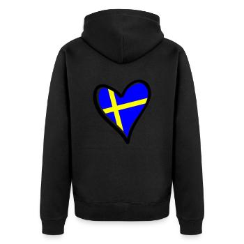 Suède Cœur - Veste à capuche bio Premium Unisexe - noir - Dos - Nico (187cm)