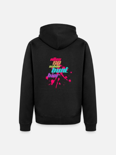 alles bunt - Unisex Premium Bio Zip Hoodie - Schwarz
