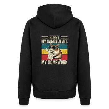 Drôle de dicton pour les fans de hamsters - Veste à capuche bio Premium Unisexe - noir - Dos - Nico (187cm)