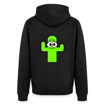 Cactus Visage Peur Triste Désert Drôle Cactus - Veste à capuche bio Premium Unisexe - noir - Dos - Nico (187cm)