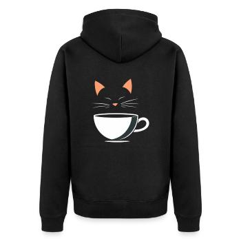Café Kitty - Veste à capuche bio Premium Unisexe - noir - Dos - Nico (187cm)