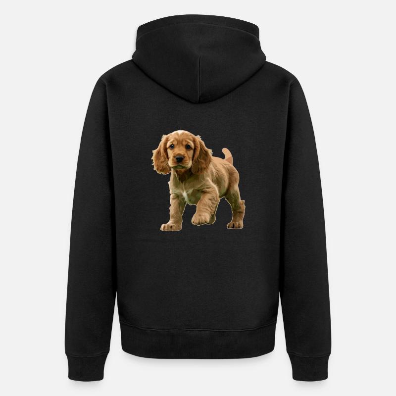 Chiot Cocker Spaniel - Veste à capuche bio Premium Unisexe - noir