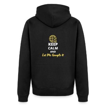 T-shirt humoristique « Keep Calm and Let Me Google - Veste à capuche bio Premium Unisexe - noir - Dos - Nico (187cm)