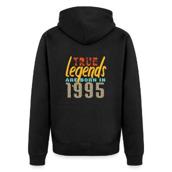 Les vrais légendes sont nés en 1995. Année 2025. - Veste à capuche bio Premium Unisexe - noir - Dos - Nico (187cm)