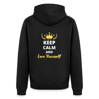 Keep Calm and Love Yourself - Veste à capuche bio Premium Unisexe - noir - Dos - Nico (187cm)