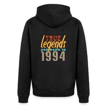 Les vrais légendes sont nés en 1994. Année 2025. - Veste à capuche bio Premium Unisexe - noir - Dos - Nico (187cm)