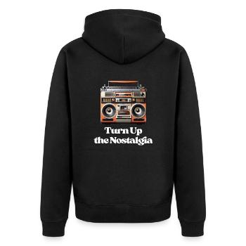 Turn Up the Nostalgia - Unisex Premium Organic Zip Hoodie - black - Back - Nico (187cm)