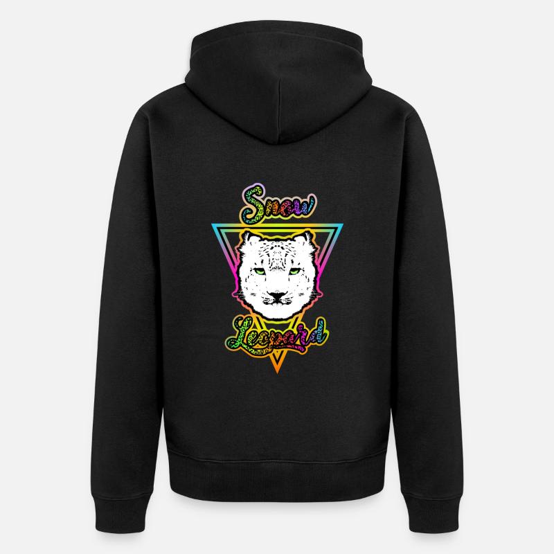 Léopard des neiges - Veste à capuche bio Premium Unisexe - noir