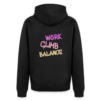 klettern - Unisex Premium Bio Zip Hoodie - Schwarz - Hinten - Nico (187cm)