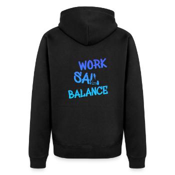 Sailing Segeln Sail - Unisex Premium Bio Zip Hoodie - Schwarz - Hinten - Nico (187cm)