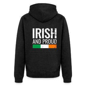Irlandais et fier Irlande Drapeau irlandais Irlandais - Veste à capuche bio Premium Unisexe - noir - Dos - Nico (187cm)