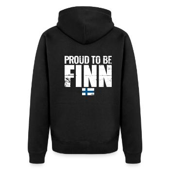 Fier d’être Finlandais Finlande Drapeau finlandais Finn - Veste à capuche bio Premium Unisexe - noir - Dos - Nico (187cm)