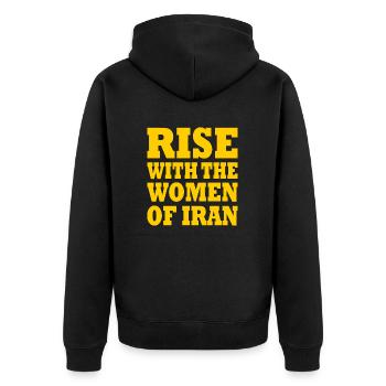 Rise with the women of iran - Veste à capuche bio Premium Unisexe - noir - Dos - Nico (187cm)