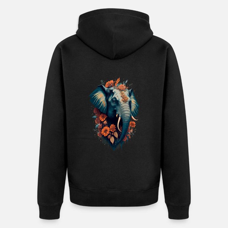 Fleur d’éléphant - Veste à capuche bio Premium Unisexe - noir