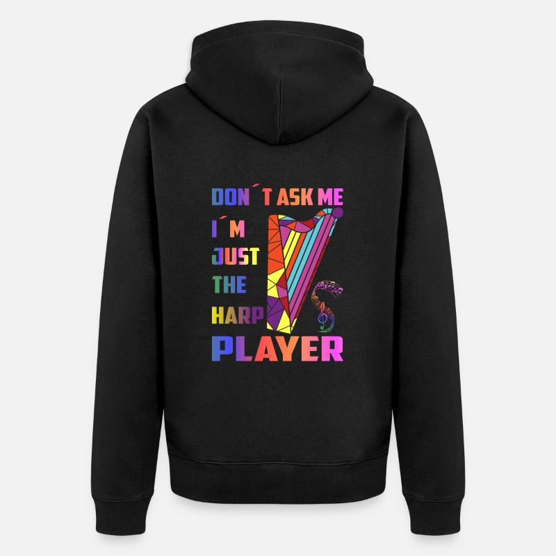 Joueurs de harpe - Veste à capuche bio Premium Unisexe - noir