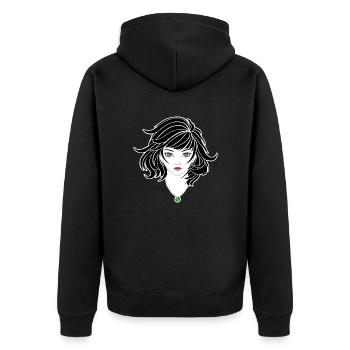 Fille d’anime gothique - Veste à capuche bio Premium Unisexe - noir - Dos - Nico (187cm)