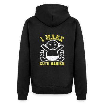Father's Day dad dad dad dad dad dad dad - Unisex Premium Organic Zip Hoodie - black - Back - Nico (187cm)