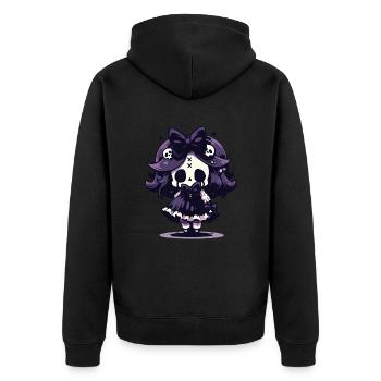 Squelette mignon d’Halloween - Design effrayant mignon - Veste à capuche bio Premium Unisexe - noir - Dos - Nico (187cm)