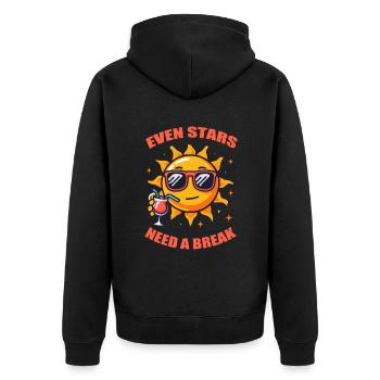 Sun Cocktail Break A Star Needs a Break - Unisex Premium Organic Zip Hoodie - black - Back - Nico (187cm)