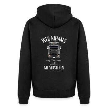 Chauffeur de camion - Si vous n’avez jamais été en tournée, vous ne le ferez jamais... - Veste à capuche bio Premium Unisexe - noir - Dos - Nico (187cm)