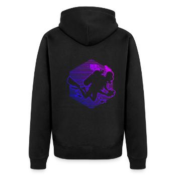 Diver Free Dive Scuba Diving Men - Unisex Premium Organic Zip Hoodie - black - Back - Nico (187cm)