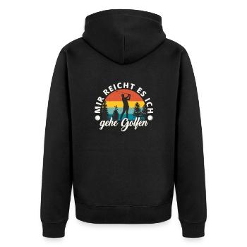 Golf Spielen Golfen lustiges Golfspieler Geschenk - Unisex Premium Bio Zip Hoodie - Schwarz - Hinten - Nico (187cm)