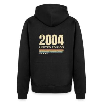 19th Birthday 19th Anniversary Retro Limited Edition 2004 - Unisex Premium Organic Zip Hoodie - black - Back - Nico (187cm)