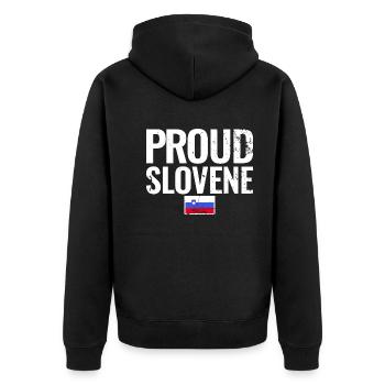 Slovénie Drapeau slovène Drapeau slovène Slovène - Veste à capuche bio Premium Unisexe - noir - Dos - Nico (187cm)
