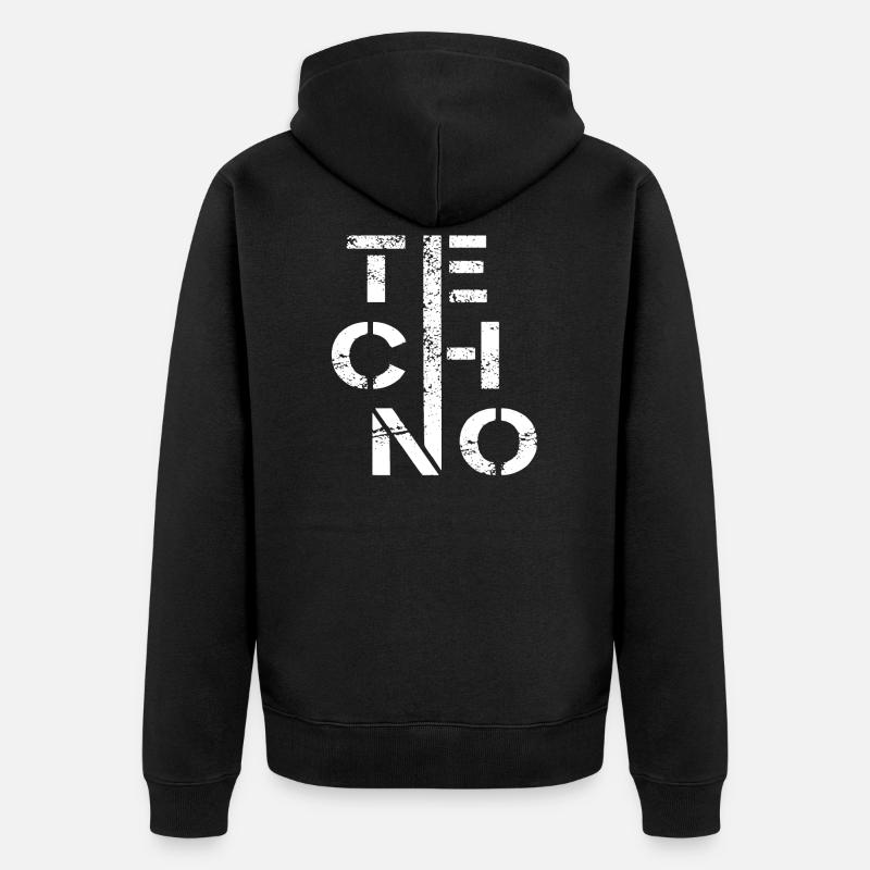 Techno minimale - Veste à capuche bio Premium Unisexe - noir