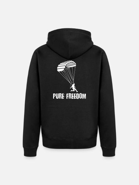 Skydiving freedom - Unisex Premium Organic Zip Hoodie - black