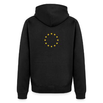 Europa Europe Stars EU Flagge - Unisex Premium Bio Zip Hoodie - Schwarz - Hinten - Nico (187cm)