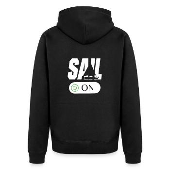 Segeln Boot Segler Segelsport - Unisex Premium Bio Zip Hoodie - Schwarz - Hinten - Nico (187cm)