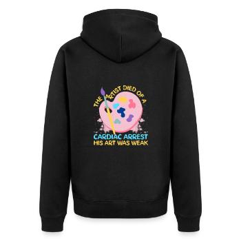 L’artiste peintre graphique est décédé d’un arrêt cardiaque - Veste à capuche bio Premium Unisexe - noir - Dos - Nico (187cm)