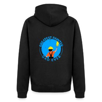House Painter Dad Unique Gifts - Unisex Premium Organic Zip Hoodie - black - Back - Nico (187cm)
