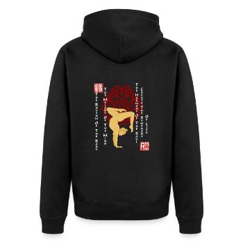 Bouddha Scorpion Chine Ornement Yoga Dicton - Veste à capuche bio Premium Unisexe - noir - Dos - Nico (187cm)