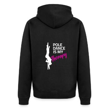 Pole Dance is my Therapy - Dancing Hobby - Unisex Premium Organic Zip Hoodie - black - Back - Nico (187cm)