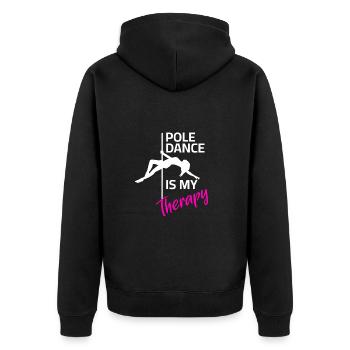 Thérapie par la pole danse - Veste à capuche bio Premium Unisexe - noir - Dos - Nico (187cm)