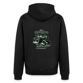 Traktor fahren ein lustiger Spruch über Trekker - Unisex Premium Bio Zip Hoodie - Schwarz - Hinten - Nico (187cm)