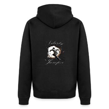 Leap into freedom - Unisex Premium Organic Zip Hoodie - black - Back - Nico (187cm)
